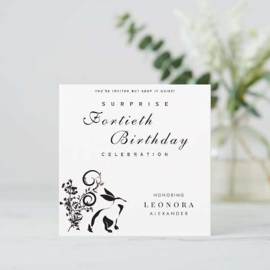 Moderne Bloemenkonijn OM HET EVEN WELK Verrassings Kaart (Staand voorkant)