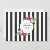 Moderne bloemenkrans gestreept dank u notitiekaartje (Voorkant)