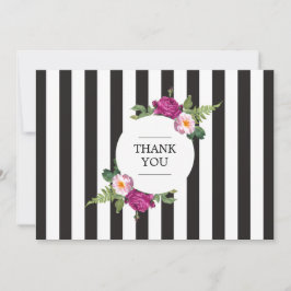 Moderne bloemenkrans gestreept dank u notitiekaartje