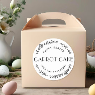 Moderne bloemenkrans Pasen Zelfgemaakt bakcadeau Ronde Sticker