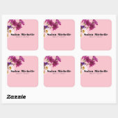 Moderne bloemenkrans vierkante Sticker (Vel)