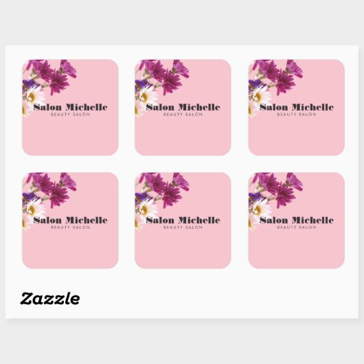 Moderne bloemenkrans vierkante Sticker (Vel)