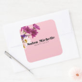 Moderne bloemenkrans vierkante Sticker (Envelop)