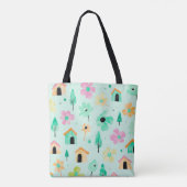 Moderne Bloemenkunst Boodschappentas Tote Bag (Achterkant)