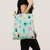 Moderne Bloemenkunst Boodschappentas Tote Bag (Dichtbij)