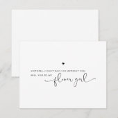 Moderne Bloemenmeisje Black White-Kaart voor voors (Voorkant / Achterkant)