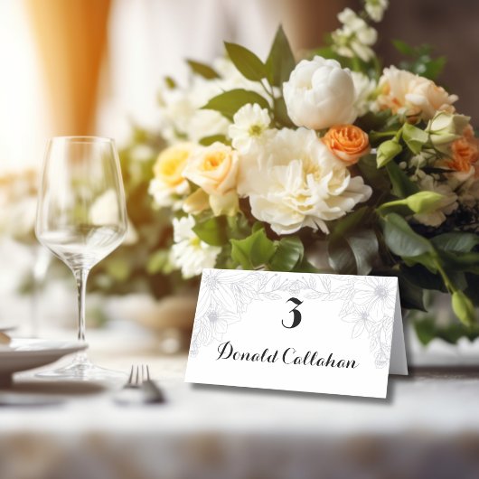 Moderne bloemenontvangst plaatskaartje