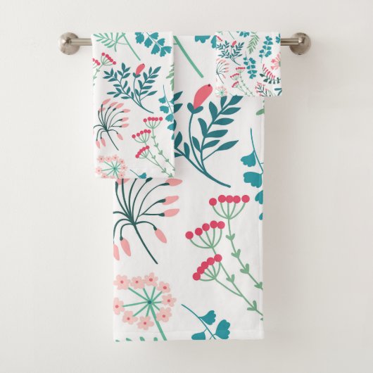 Moderne bloemenprint bad handdoek (Insitu)