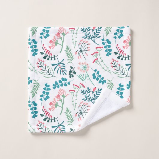 Moderne bloemenprint bad handdoek (Wasdoekje)