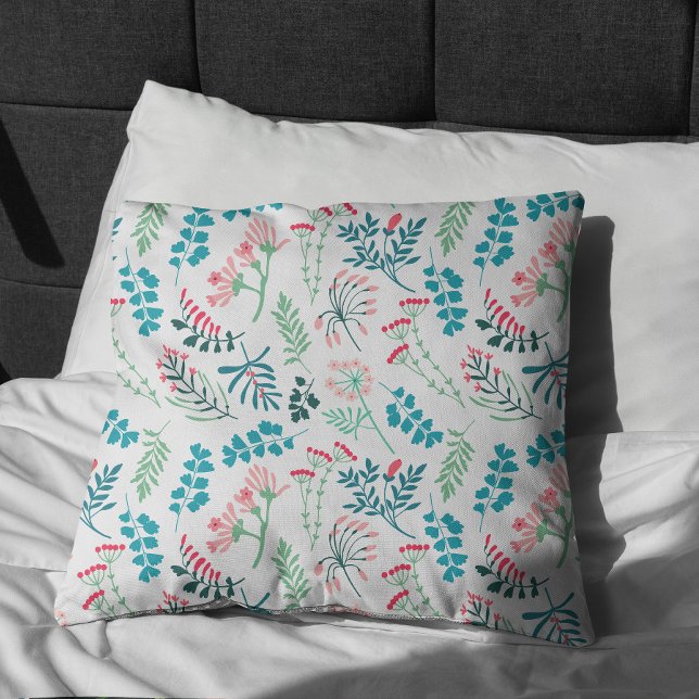 Moderne bloemenprint kussen (Modern Floral Print Pillow)