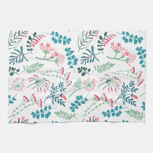 Moderne bloemenprint theedoek (Horizontaal)