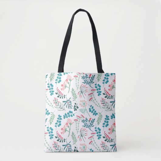 Moderne bloemenprint tote bag (Voorkant)