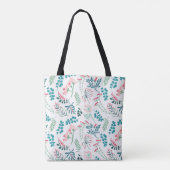 Moderne bloemenprint tote bag (Achterkant)