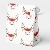 moderne bloemenrendiervakantie grillig bedankdoosjes (Achterkant)