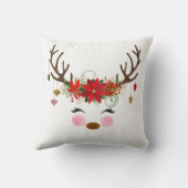  moderne bloemenrendiervakantie grillig kussen (Achterkant)