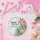 Moderne bloemensafari: tropisch Baby shower Papieren Bordje (Feest)