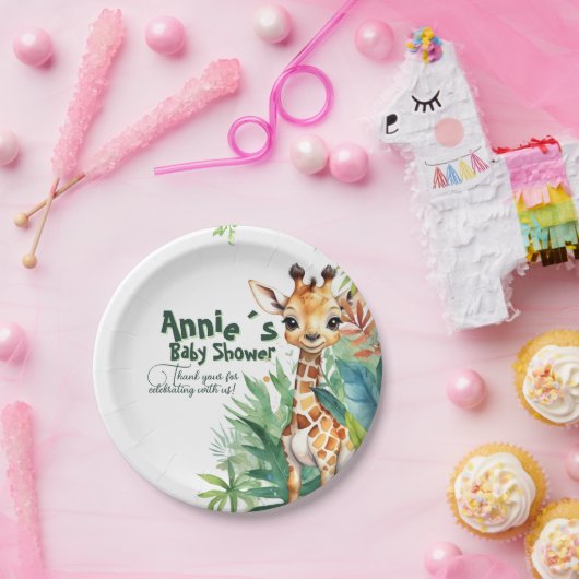 Moderne bloemensafari: tropisch Baby shower Papieren Bordje (Feest)