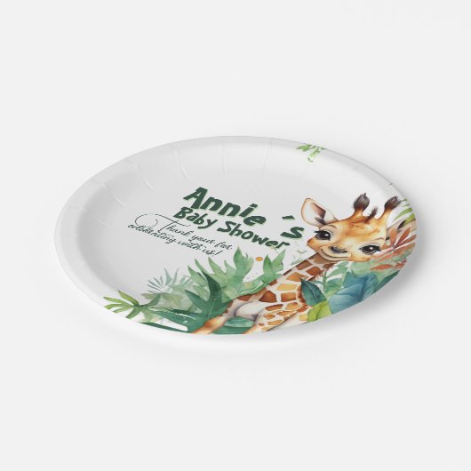 Moderne bloemensafari: tropisch Baby shower Papieren Bordje (Gekanteld)