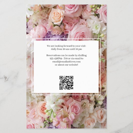 Moderne Bloemensalon Prijs Lijst Flyer met QR-code (Achterkant)