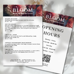 Moderne Bloemensalon Prijzenlijst QR Code Flyer