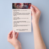 Moderne Bloemensalon Prijzenlijst QR Code Flyer (Hand)