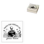 Moderne bloemenschedel boekplaat Uit de bibliothee Rubberstempel (Gestempeld)