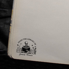 Moderne bloemenschedel ex-libris uit de bibliothee rubberstempel