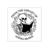 Moderne bloemenschedelboek van de bibliotheek van rubberstempel (Afrduk)