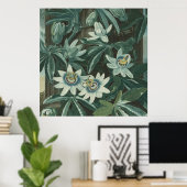 Moderne bloemenschilderkunst poster (Thuiskantoor)