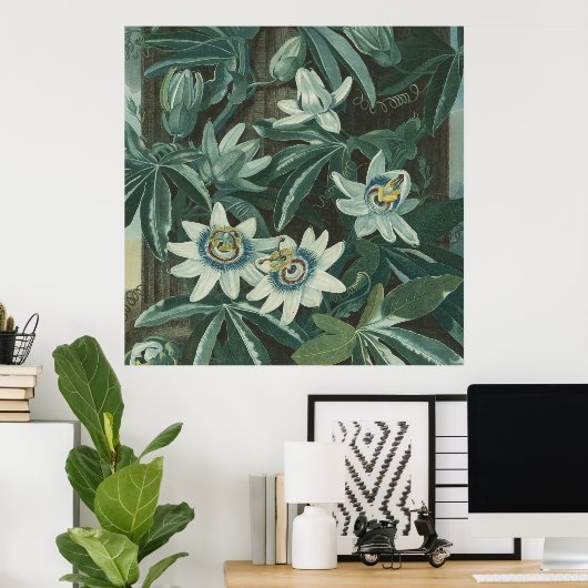 Moderne bloemenschilderkunst poster (Thuiskantoor)