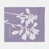 Moderne bloemensilhouet Aangepaste naam Fleece Deken (Voorkant (Horizontaal))