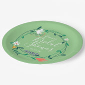 Moderne bloemenslingers Elegante script bruidsshow Papieren Bordje (Gekanteld)