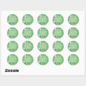 Moderne bloemenslingerschrift bedankt ronde sticker (Vel)
