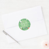 Moderne bloemenslingerschrift bedankt ronde sticker (Envelop)