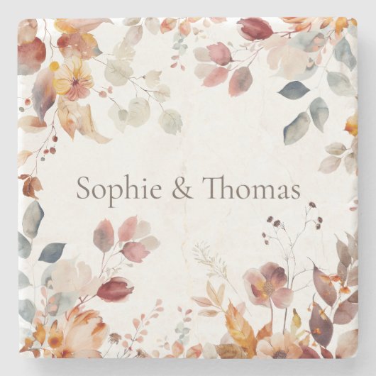 Moderne Bloemenstijl Stenen Onderzetter (Voorkant)