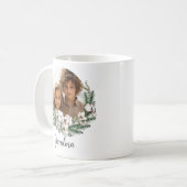 Moderne bloemenstijlvolle waterverf foto oma koffiemok (Voorkant links)