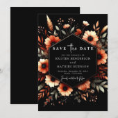 Moderne bloementerracotta bruiloft save the date (Voorkant / Achterkant)