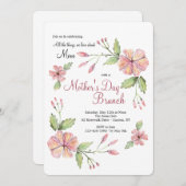 Moderne BloemenUitnodiging Kaart (Voorkant / Achterkant)