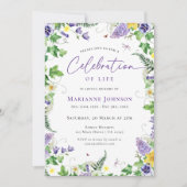 Moderne Bloemenviering van het leven Begrafenis Kaart (Voorkant)