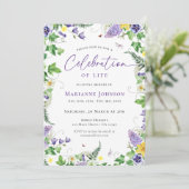 Moderne Bloemenviering van het leven Begrafenis Kaart (Staand voorkant)