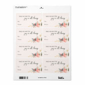 Moderne bloemenvreugde in alle dingen rechthoekig  etiket (Full Sheet)