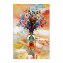 Moderne bloemenwandkunst.