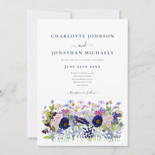 Moderne Bloemenweide Kaart (Voorkant)