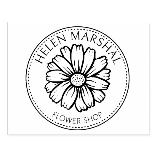 Moderne Bloemenwinkel, Aangepaste Kleine Ondernemi Rubberstempel (Afrduk)