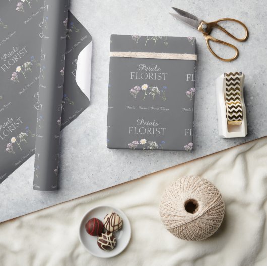 Moderne bloemenzaak branding cadeaupapier (Crafts)