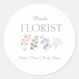Moderne bloemenzaak branding ronde sticker