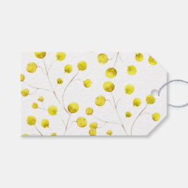 Moderne bloemgeel botanische Waterverf Cadeaulabel