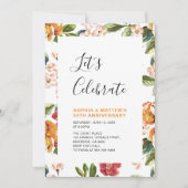 Moderne Bloemige 50e Huwelijksjubileum Feest Kaart (Voorkant)