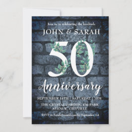 moderne bloemige 50ste verjaardag uitnodigingen