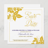 Moderne bloemige aankondiging om de datum te reser (Voorkant / Achterkant)